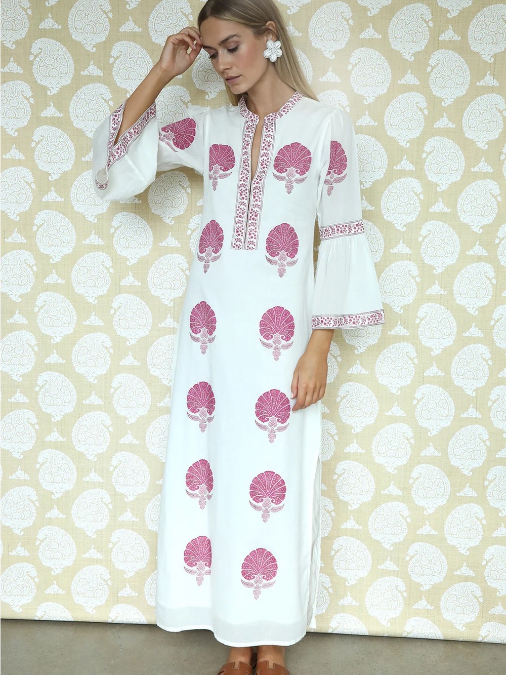 ASHA by ASHLEY McCORMICK POMEGRANATE MEDALLION KAFTAN XS - Picture 6 of 6